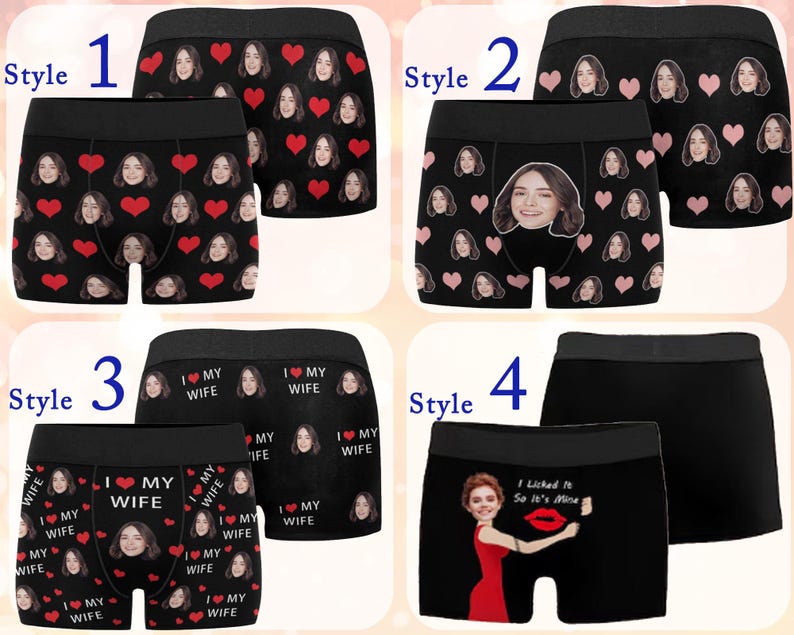 Custom Face Boxers, Personalized Photo Underwear Gift for Him image 3