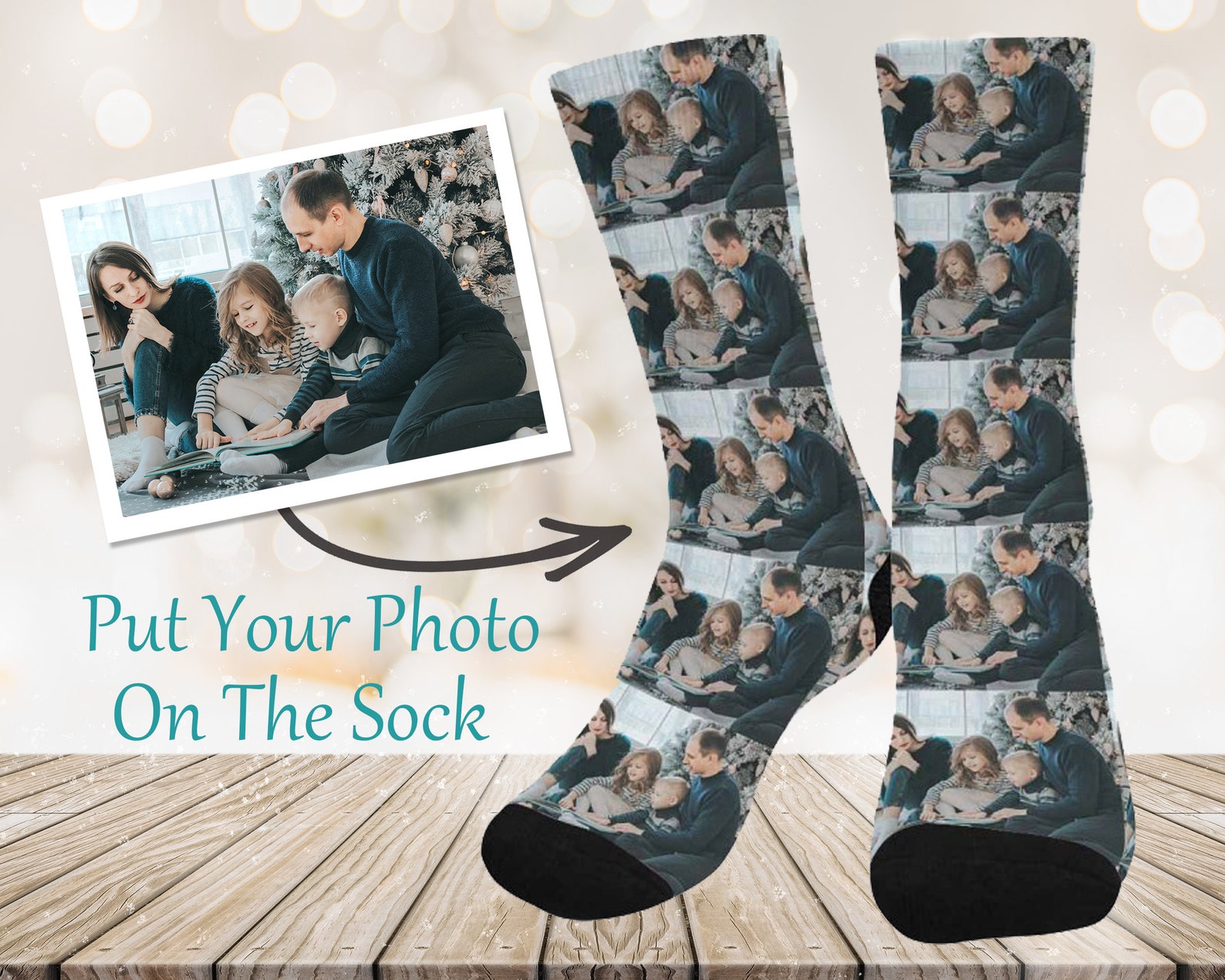 Custom Family Socks Personalize Photo Socks Perfect Etsy