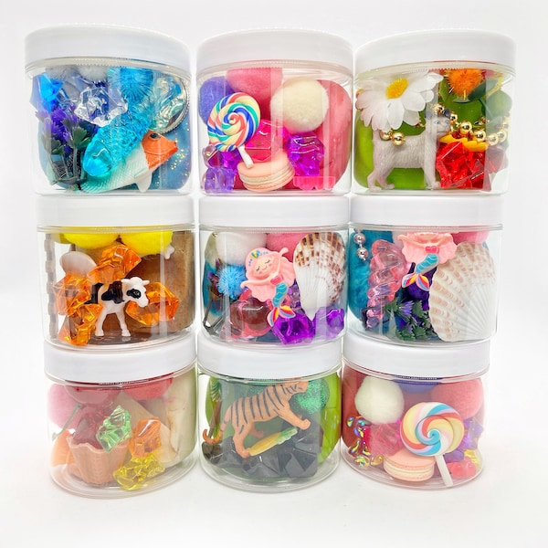 Themed Play Dough Jar, Mermaid Party Favour, Unicorn Party Bag Filler, Dino Playdough kit, Sensory Kit, Sensory Bin, Playdoh