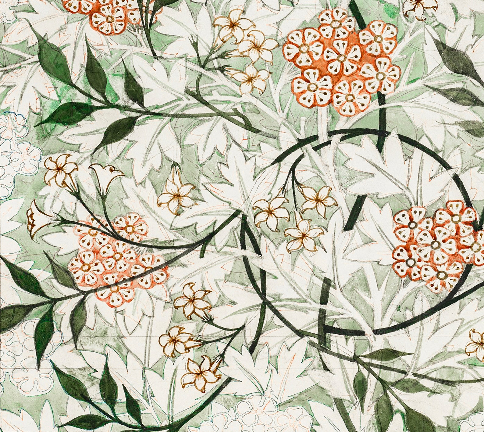 Vintage Jasmine Pattern William Morris Textile Print Etsy