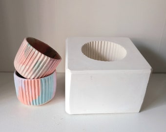 Plaster mold for ceramic slip casting (Small milled mug)