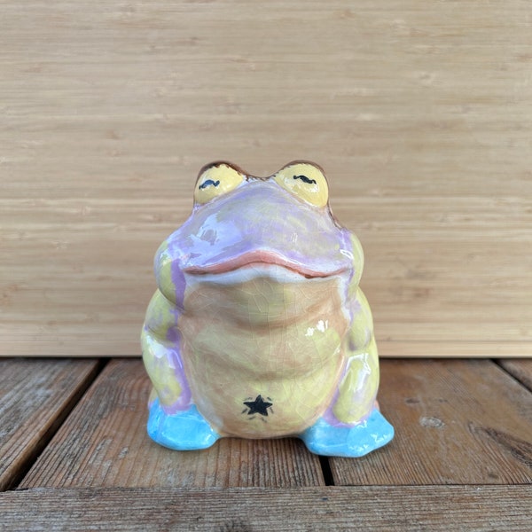 Bowie Stil Dekorativer Keramik Frosch, Spielzeug und Zierde für Haus und Garten