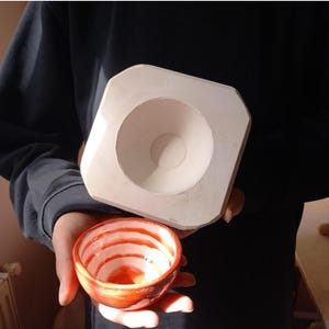 One Small Bowl Plaster mold for ceramic slip casting (with glaze pillar)