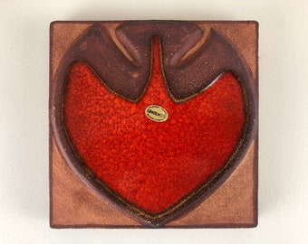 Søholm stoneware wall relief, wall plaque, design by Noomi Backhausen, Søholm Denmark 1970s Mid Century Modern Design