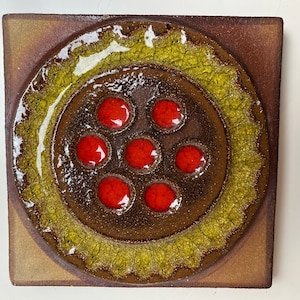 Søholm stoneware wall relief, wall plaque, design by Noomi Backhausen, Søholm Denmark 1970s Mid Century Modern Design