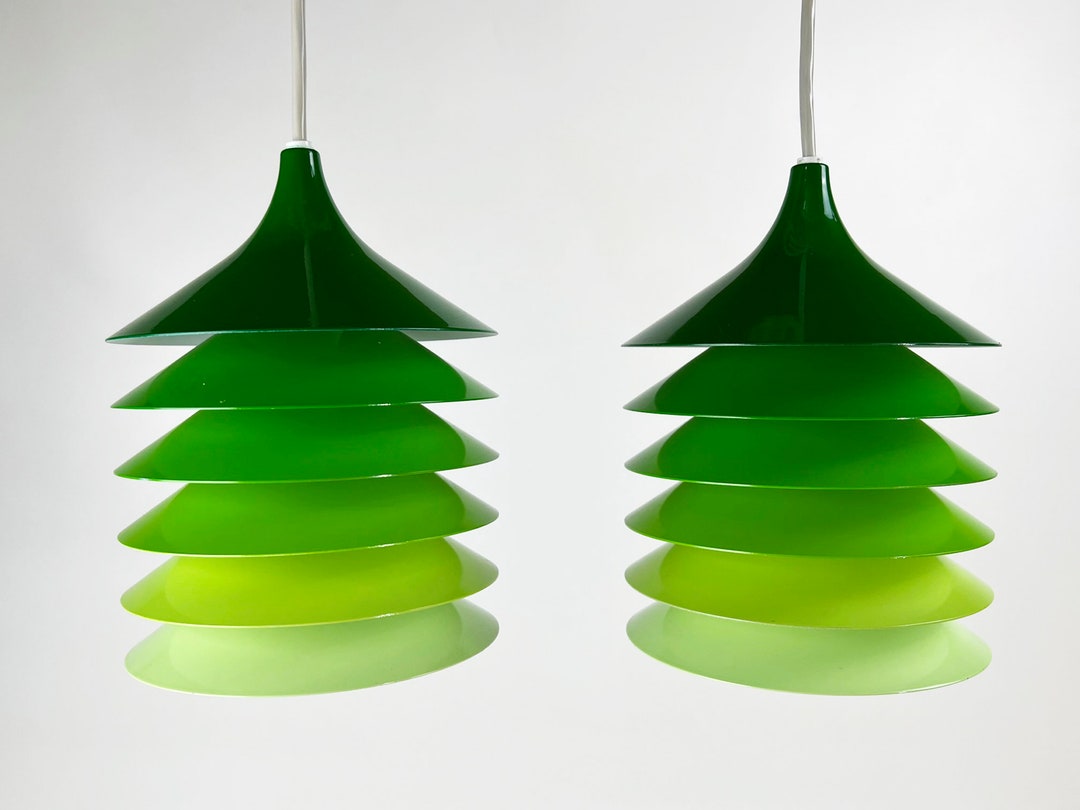 A Set of Two Small Iconic Bent Boysen Pendant Lights Designed Etsy