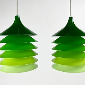 A set of two small iconic Bent Boysen pendant lights, designed  for IKEA, Sweden 1980s,  Pop art