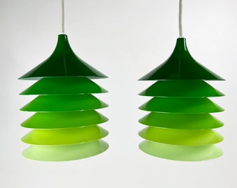 A set of two small iconic Bent Boysen pendant lights, designed  for IKEA, Sweden 1980s,  Pop art