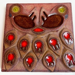 Søholm stoneware wall relief, wall plaque number 3374-0, Søholm Denmark 1970s Mid Century Modern Design
