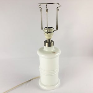 Vintage Danish Apoteker table lamp white opal glass, Sidse Werner design,  Holmegaard of Copenhagen Denmark 1980s
