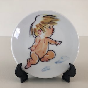 Cute porcelain Gemini plaquette, design Christel Marott, Royal Copenhagen 2000s