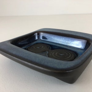 Square stoneware dish model 3455, design Einar Johansen. Søholm Denmark 1960s, Mid Century Modern