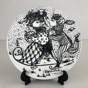 Wall plaque, wall plate, design Bjørn Wiinblad for Nymølle Denmark 1970s