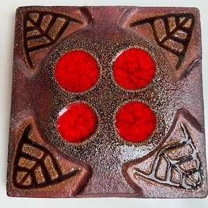 Søholm stoneware wall relief, wall plaque, design by Noomi Backhausen, Søholm Denmark 1970s Mid Century Modern Design
