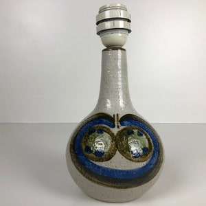 Beautiful "Kaktus" Stoneware table lamp designed by Poul Brandborg and decorated by Noomi Backhausen for Søholm Denmark