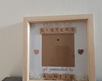 Promoted to Auntie/Uncle Picture Frame: Scrabble Letter Gift