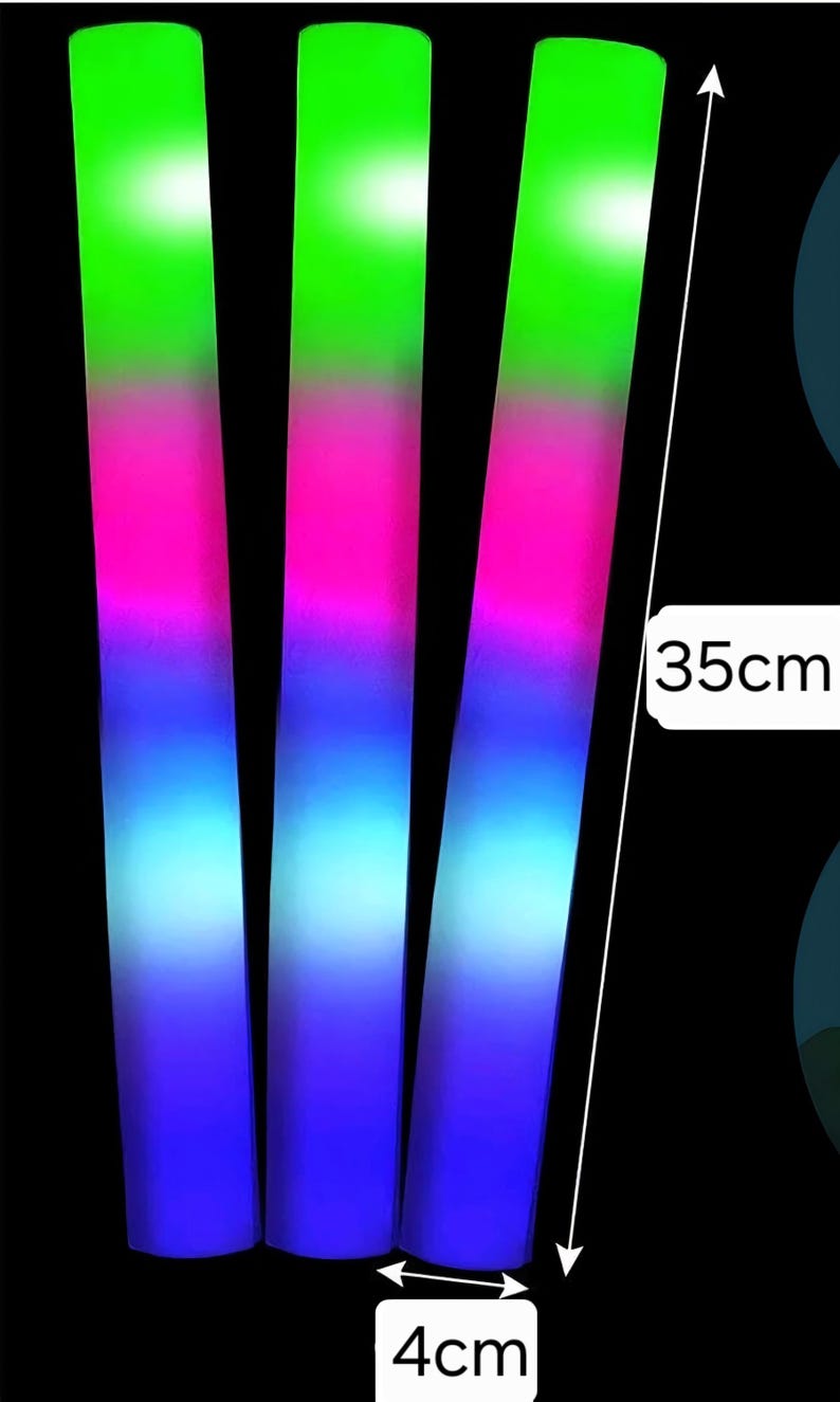 Personalised LED Foam Glow Sticks: Wedding, Party Favours image 7