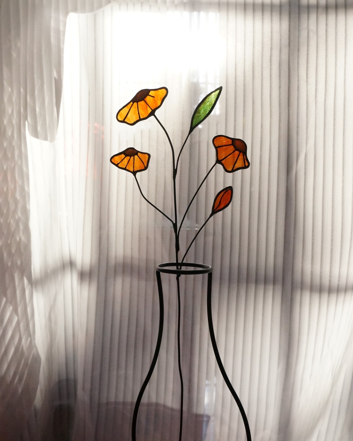 3D Stained Glass Flower Bouquet Glass Art Flower Suncatcher Etsy UK