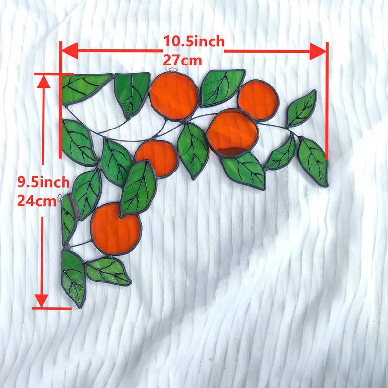 Orange Tree Stained Glass Window Corner Decororange Tree Etsy