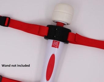 Strap Holders for the Adam & Eve Magic Massager Deluxe 8X Wand by 3Deviants, Vibrator Harness / Belt for Targeted Massage