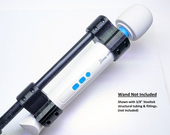 Pole Mount for the Magic Wand PLUS or RECHARGEABLE vibrator works with 3/8", 1/2", or 3/4"Pipe and Steeltek tubing by 3Deviants