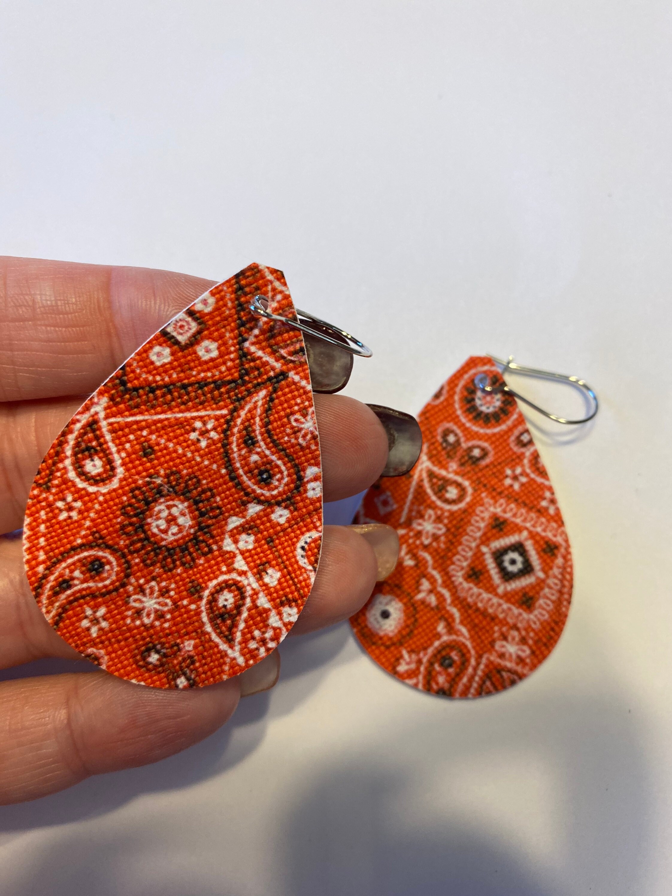 Bandana drop earrings Etsy