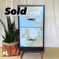 SOLD*** Refurbished Filing cabinet/ 2 drawer metal filing cabinet/ Copper pipe base filing cabinet / Map filing cabinet