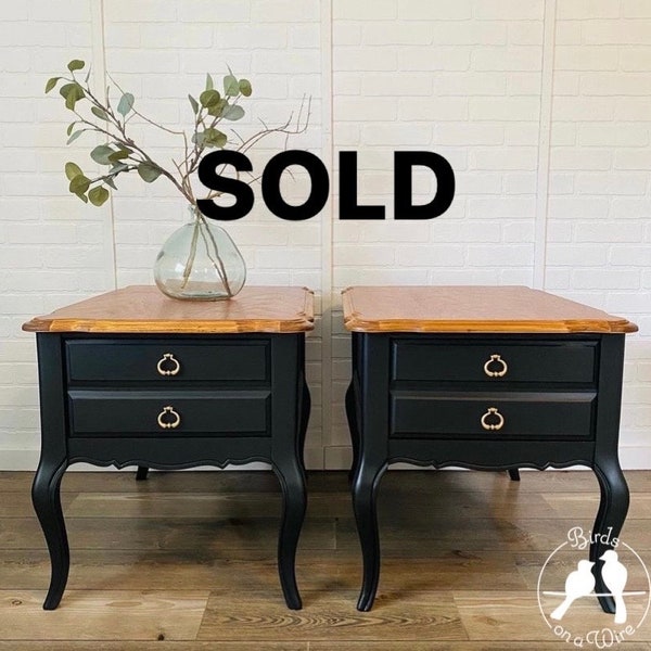 SOLD/ Vintage Bassett End Tables/ French Provincial Style End Tables