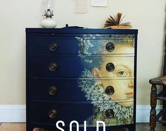 SOLD***Vintage Solid Wood Dresser / Server / Sideboard / Chest of drawers