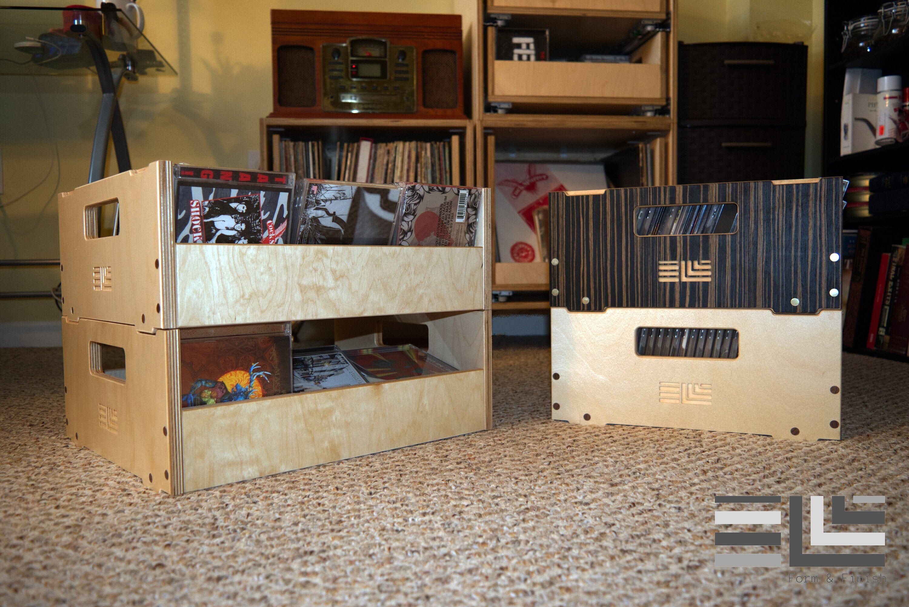 CDs DVDs Juegos caja de almacenamiento apilable LP de | Etsy