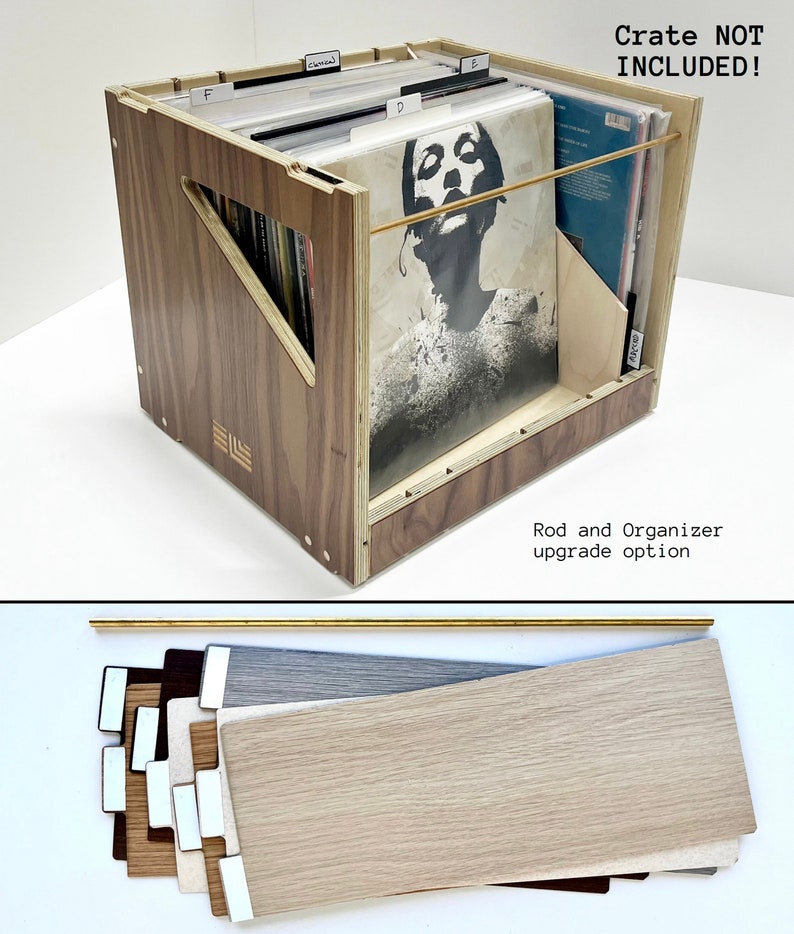 Vinyl LP Record Storage Stackable Crates bar + organizers