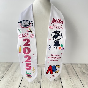 Kids graduation stole for Pre-K and Kindergarten, Class of 2026, Kindergarten graduation gift, kindergarten graduation stole, Pre-K Stole