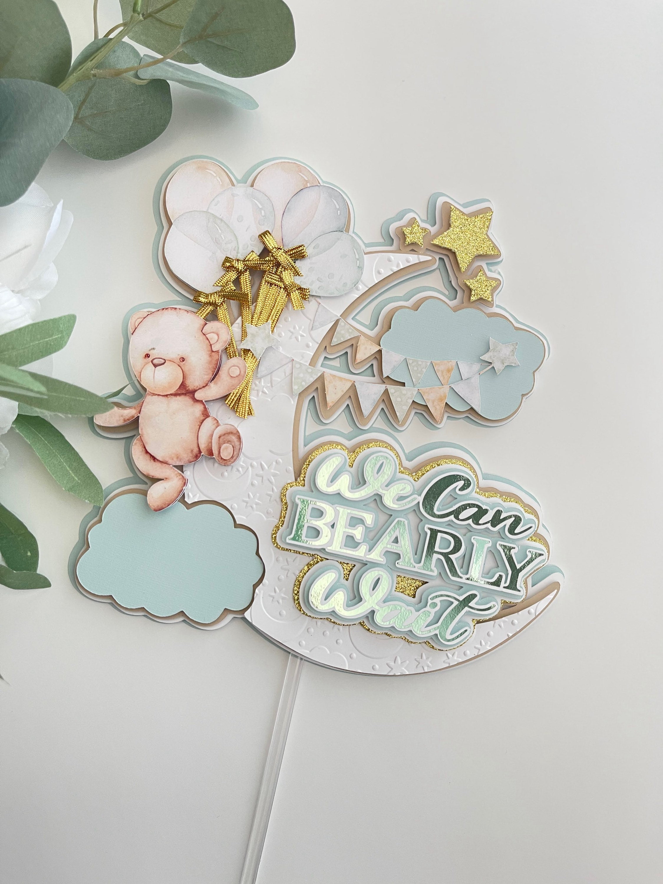 Teddy Bear Baby Shower Cake Topper Teddybear Baby Shower - Etsy