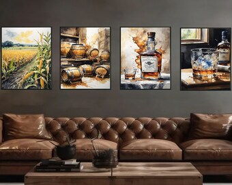 Bourbon Wall Art Bar Cart Prints Printable Bourbon Wall Art Bourbon Wall Decor Bourbon Gifts For Men Bourbon Watercolour Bourbon Lover Gift