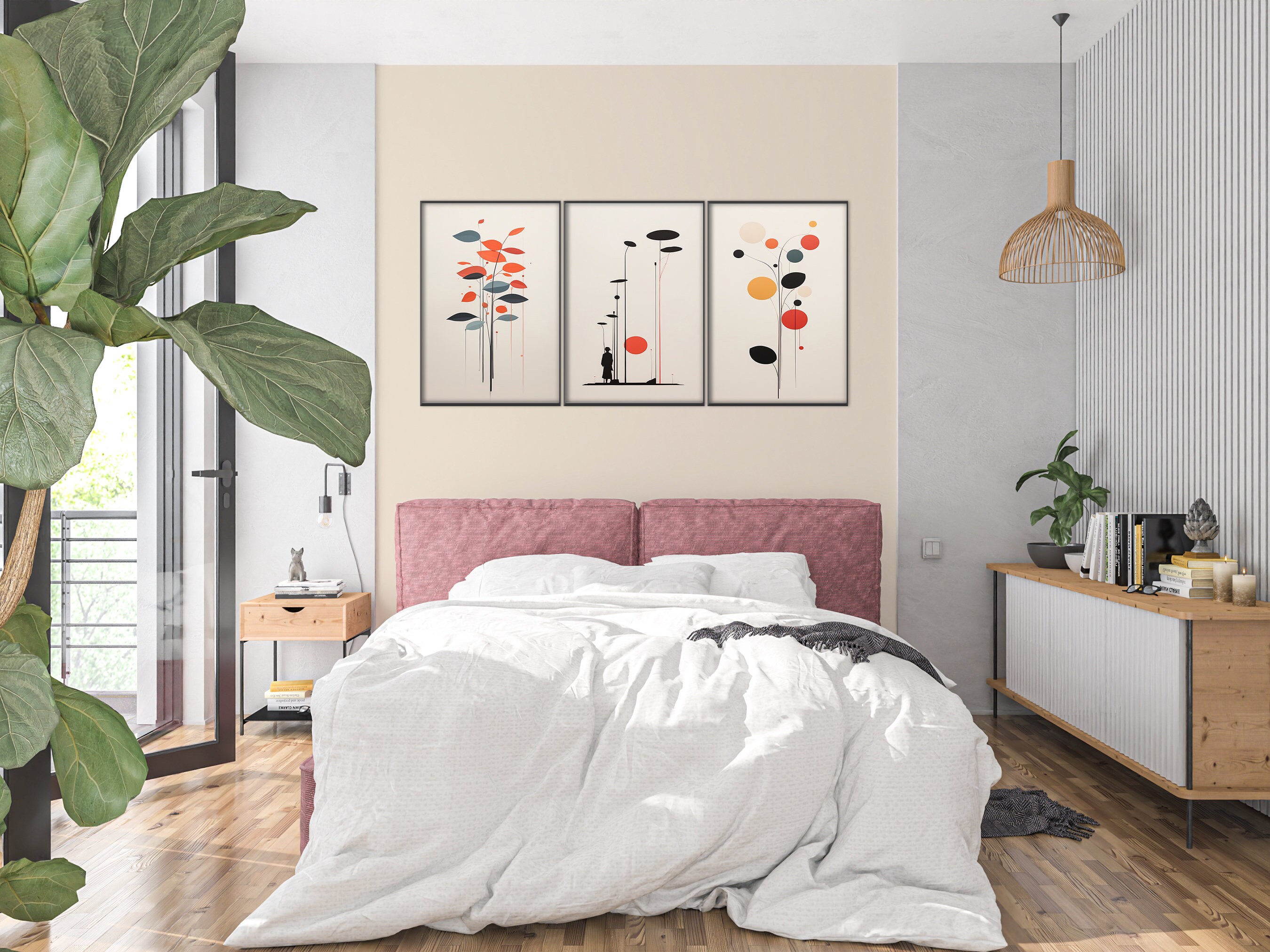 Japandi Wall Art Print, 3 Piece Wall Art, Japandi Wall Art Print 3