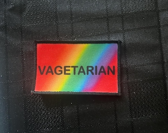 LGBTQIA+ Pride Back Patch: Trans Flag, Lesbian, Vegetarian