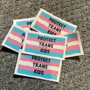 Protect trans kids stickers, Trans rights are human rights, Protect trans lives, Trans sticker, trans lives matter sticker, trans flag,