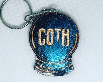 Goth keyring, crystal ball keyring, goth keychain, witch keyring, crystal ball, goth gift, witch gift, goth crystal ball keyring,
