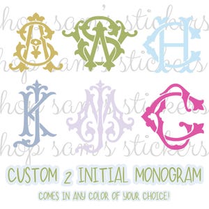 Monograma personalizado interligado com 2 iniciais, monograma sólido para casamento, monograma personalizado para papelaria, monograma digital para casamento, logotipo para casamento