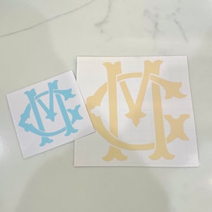 Wedding Crest Decal Sticker, Family Crest Monogram Sticker,  Vinyl Monogram Decal, Personalized Family Logo, Crest Sticker