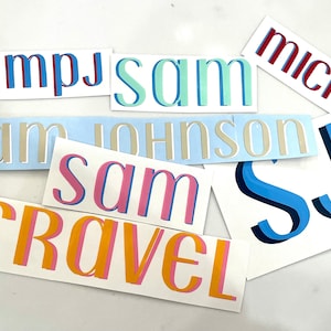 Double-layer Monogram Decal, Shadow Block Monogram, Monogram Sticker for  Tumbler, Phone Cases, Laptops, Luggage 