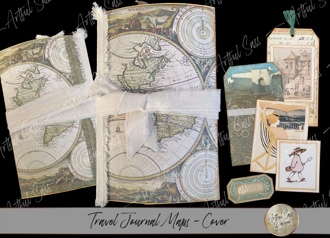 Travel Journal Maps - Etsy