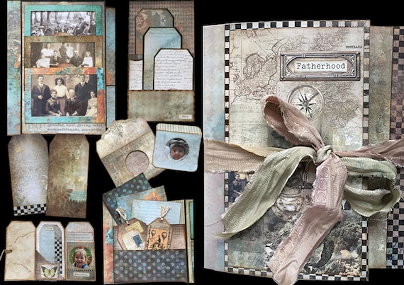 Fatherhood Digital Kit is a uniquely masculine kit. Geometric, intense and interesting in design it can be a journal,  album or folio.