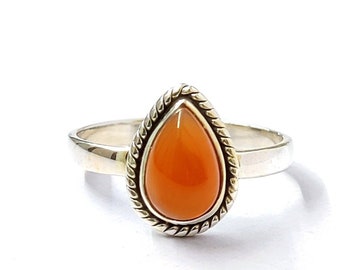 Carnelian gemstone 925 Sterling Silver* Natural Elegant Gemstone*Beautiful Handmade Ring* Boho Ring*Ring for Women* Birthday gift for her