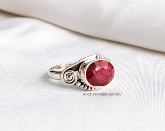Ruby Ring 925 Sterling Silver Ring Handmade Ring Natural Gemstone Ring For Her silver jewelry for engagement affordable silver jewelry