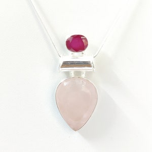 Rose Quartz Pendant 925 Sterling Silver Statement Pendant Fashionable Pendant Handmade Ring Trending Pendant Gift For Her