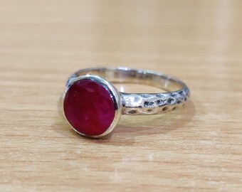 Ruby Agate Ring, Silver Ring, 925 Sterling Silver Ring, Gemstone Ring, Ring for women, Handmade Ring, Boho Ring, Gifts For Her
