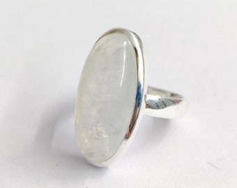 Moonstone Ring, Dainty Ring, 925 Sterling Silver Ring, Boho Ring, Natural Gemstone Ring, Women Ring, Birthstone Ring, Handmade Ring