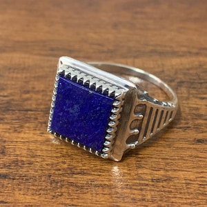 Lapis lazuli gemstone 925 Sterling Silver men&#39;s ring, Silver Jewelry rings for valentine, Silver Jewelry for wedding, handmade Silver rings