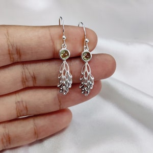 Peridot Gemstone Natural Gemstone Designer Dangle Earring 925 Sterling Silver Halloween Gift Cyber Sale 2023 Gift for Her Silver Earring